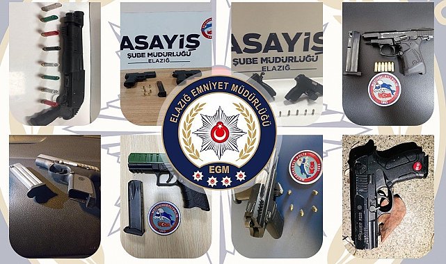 Elazığ'da 22 adet ruhsatsız silah ele geçirildi