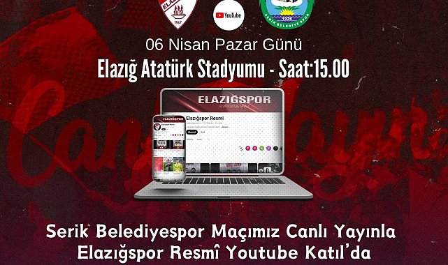 Elazığspor-Serik Belediyespor maçı canlı yayınlanacak
