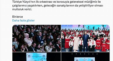 Emine Erdoğan'dan Cumhurbaşkanlığı Çocuk Orkestrası ve Korosu paylaşımı