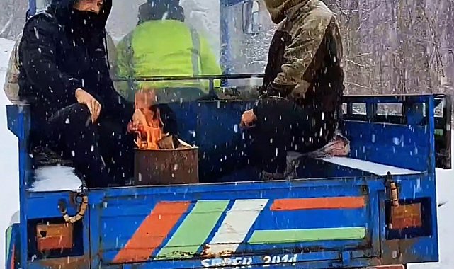 Erbaa'da soğuk havalara karşı ilginç çözüm