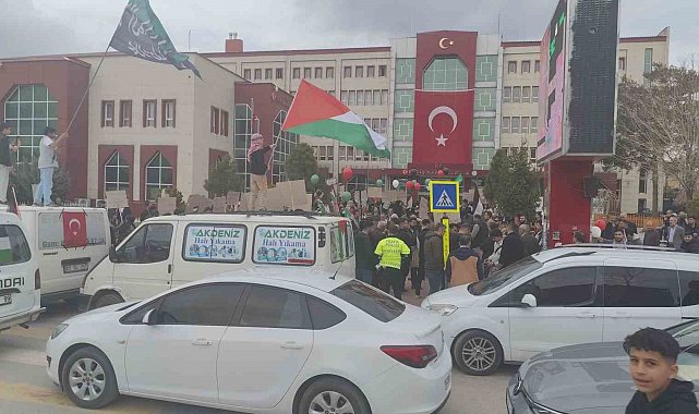 Erciş'te Filistin'e destek yürüyüşü