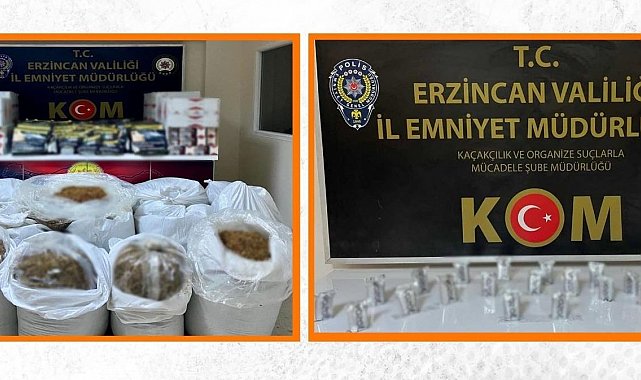 Erzincan'da makaron ve kaçak tütün ele geçirildi