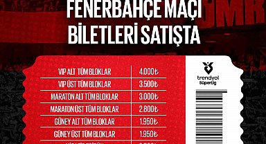 Gaziantep FK - Fenerbahçe maçının biletleri satışa çıktı