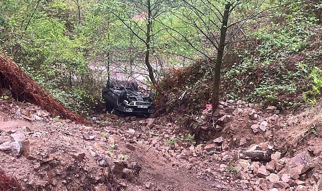 Giresun'da otomobil şarampole devrildi: 4 yaralı