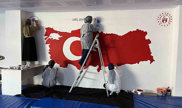 Güreş salonu renklendi