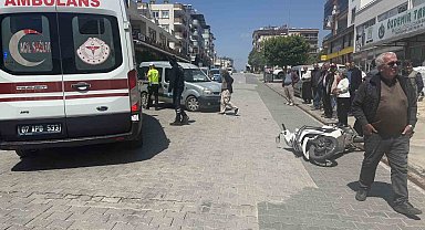 Hafif ticari araçla motosiklet çarpıştı: 1 yaralı