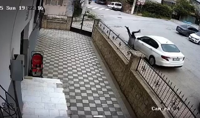 İlginç kaza: Otomobile çarptıktan sonra kaçtı