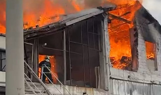 Isparta'da kereste imalathanesinde yangın