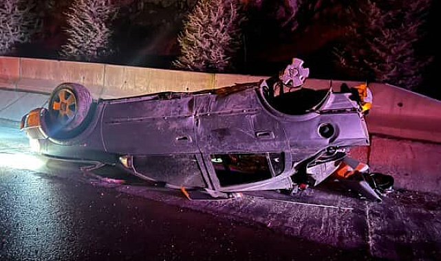 Isparta'da kontrolden çıkan araç takla attı: 3 yaralı