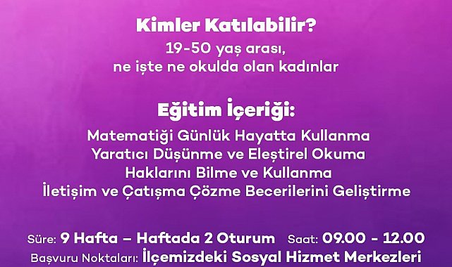 Kadınlara yönelik "Hayat Dolu Buluşmalar" başlıyor