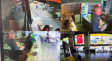 Kafe ve restoranlardaki kaçış anı kameraya yansıdı