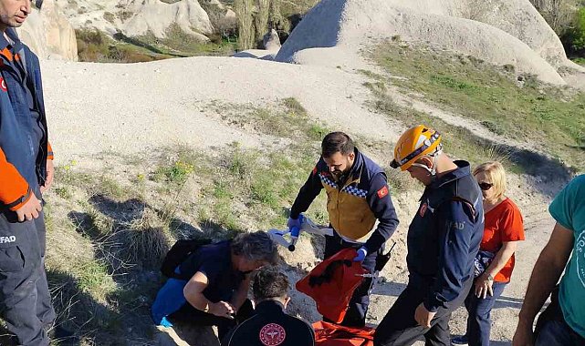 Kapadokya'yı gezerken yaralanan İspanyol turist kurtarıldı