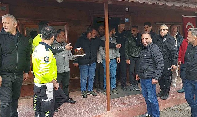 Kavga ihbarına giden polise pasta sürprizi