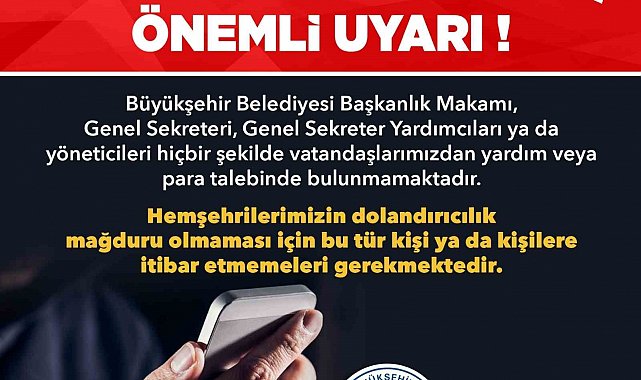Kayseri Büyükşehir'den 'dolandırıcılık uyarısı