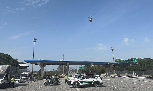 Kırklareli'nde Cayrokopter ile trafik denetimi