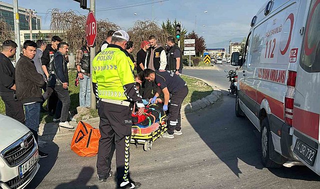 Kırmızı ışıkta geçen cip motosiklete çarptı: 1 yaralı