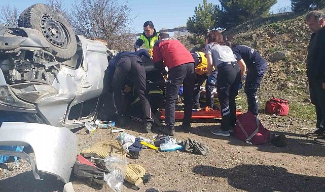 Kontrolden çıkan otomobil takla attı: 1 yaralı