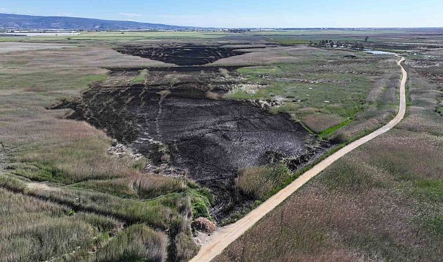 Kuş cenneti Göksu Deltası, yangın sonrası dronla görüntülendi