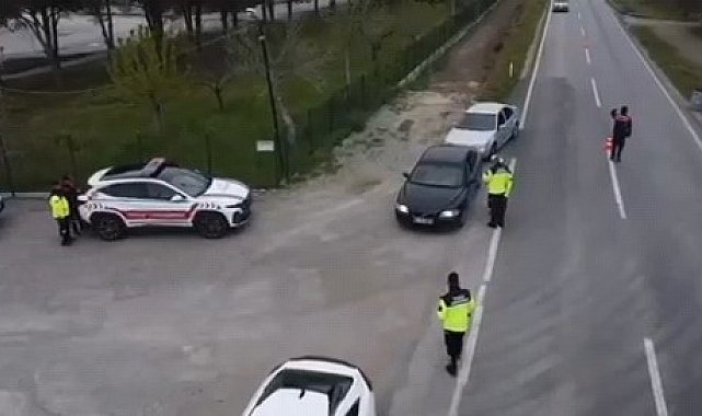Manisa'da havadan destekli trafik denetimi