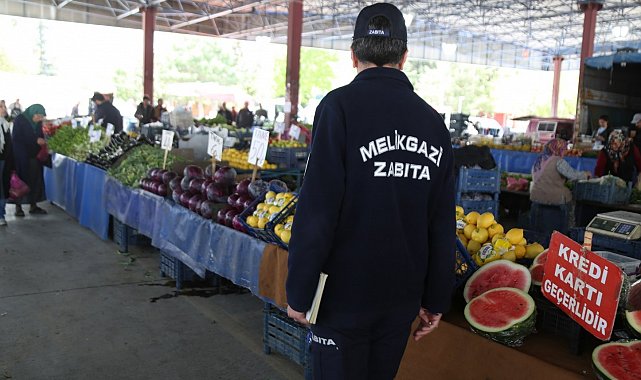 Melikgazi'de pazar yerlerinde denetim yapıldı