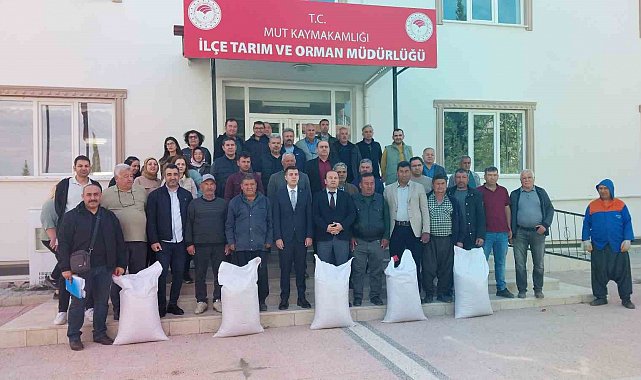 Mersin Mut'ta üreticiye tohum desteği