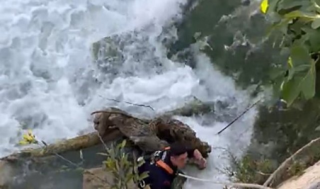 Mersin'de nehre düşen telefonu itfaiye ekipleri çıkardı