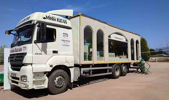 Minia Kudüs tırı Gazze direnişine destek için Denizli'ye geldi