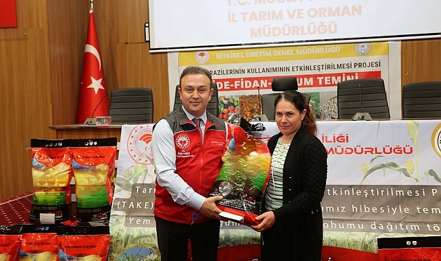 Muğla'da üreticilere sorgum sudan otu tohumu desteği