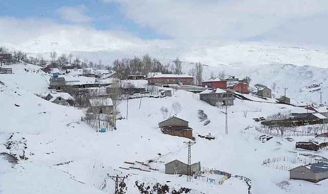 Muş'ta nisan karı yüksek kesimleri beyaza bürüdü