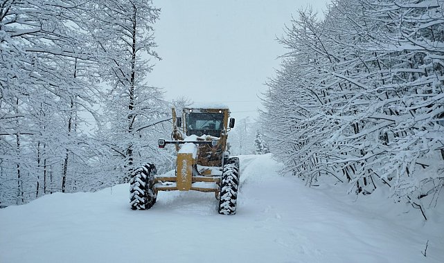 Ordu'da Nisan ayında karla mücadele