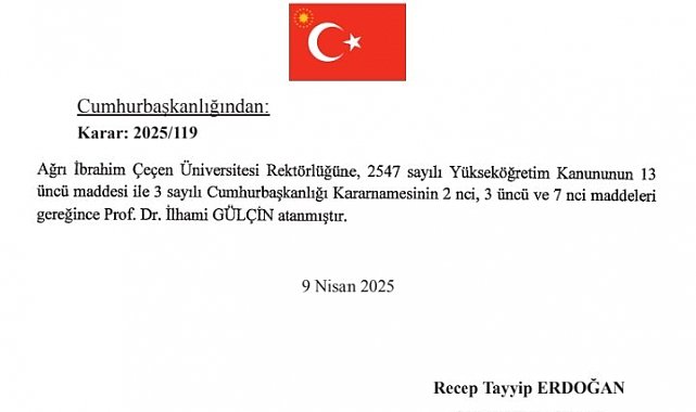 Prof. Dr. İlhami Gülçin, AİÇÜ rektörü oldu
