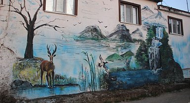 Resim öğretmeni üretmeden duramıyor, hem köyü renklendirdi hem de eski ruhunu getiriyor