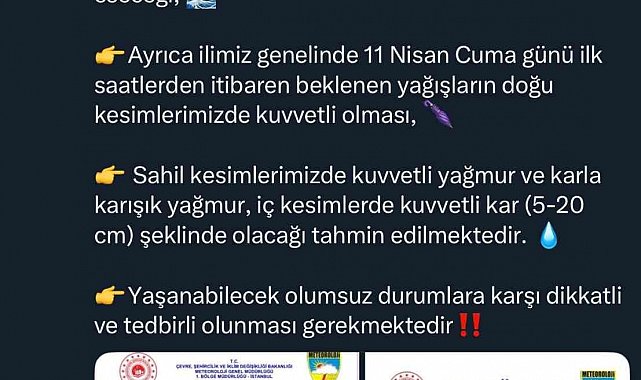 Sakarya'da fırtına ve yağış uyarısı