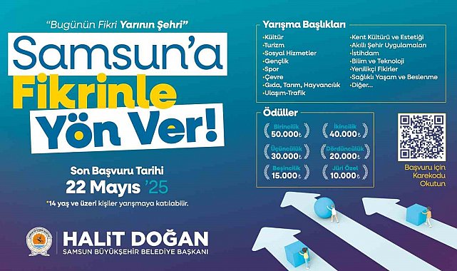 Samsun Büyükşehir Belediyesi'nden "Samsun'a Fikrinle Yön Ver" yarışması