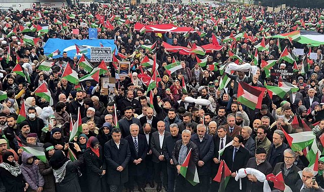 Samsun'da meydan Filistin'e destek için doldu