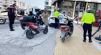 Sigortasız ve plakasız motosikletin ehliyetsiz ve kasksız sürücüsüne 54 bin lira ceza