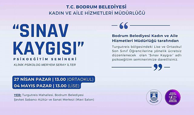 Sınav kaygısı konulu seminer düzenlenecek