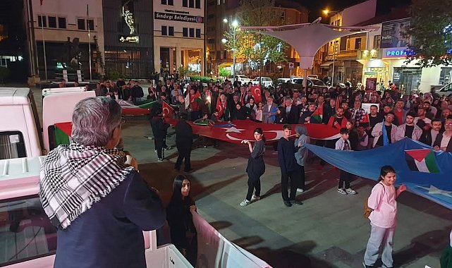 Sındırgı'da Gazze'ye destek yürüyüşü