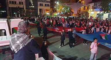 Sındırgı'da Gazze'ye destek yürüyüşü