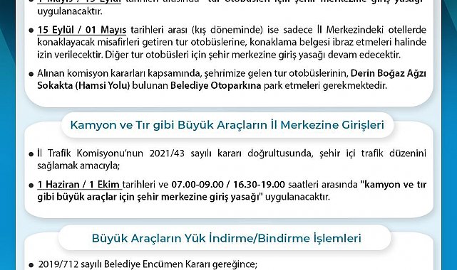 Sinop'ta tur otobüslerinin şehir merkezine girişine yasak