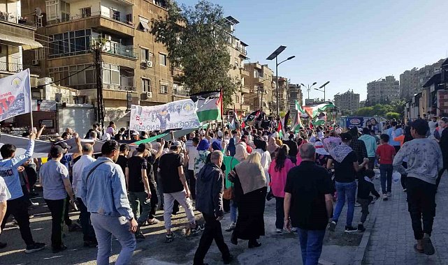 Suriye'de Filistin'e destek gösterisi