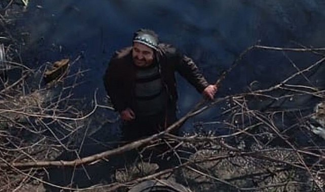 Tavşanlı'da bataklığa düşen şahıs kurtarıldı