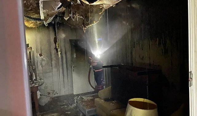 Tek katlı evde çıkan yangın söndürüldü