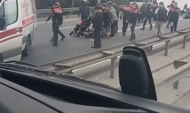 TEM Otoyolunda zincirleme kazada 4 polis memuru yaralandı