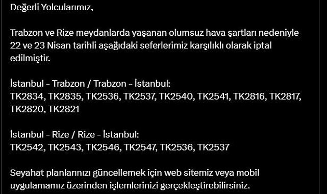 THY'de sefer iptalleri