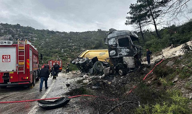 Tır sürücüsü feci şekilde yanarak hayatını kaybetti
