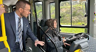 Tokat'ta toplu taşımada kadın eli