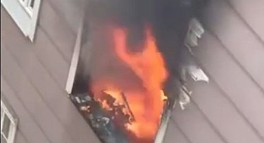 Turgutlu'da korkutan ev yangını, çocuklar yangın merdiveni ile tahliye edildi!