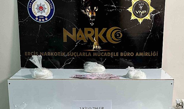 Van'da 3 kilo 294 gram uyuşturucu ele geçirildi