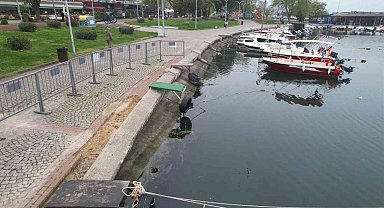 Yalova'da çökme yaşanan balıkçı barınağında inceleme